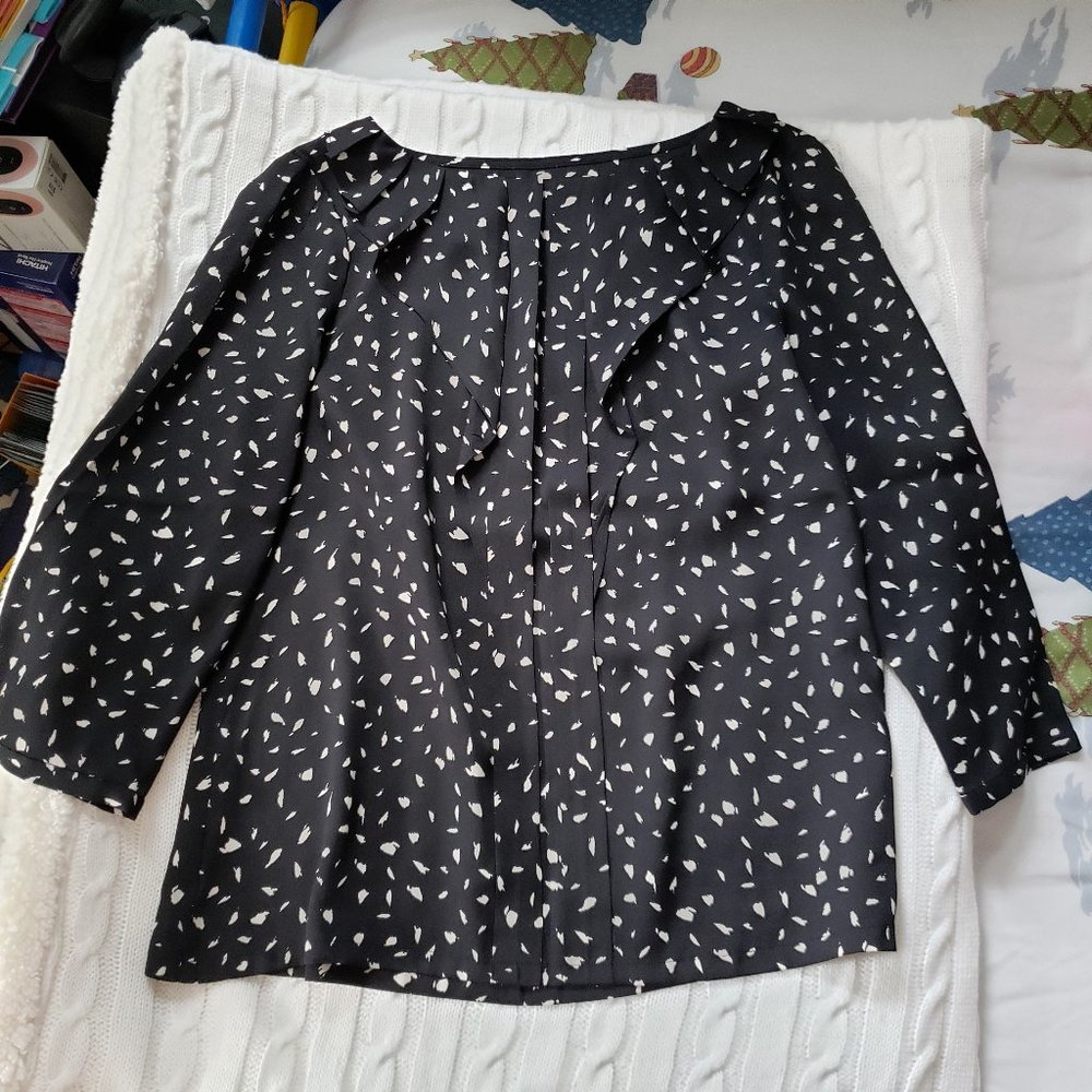 Ann Taylor Cropped Sleeve Blouse